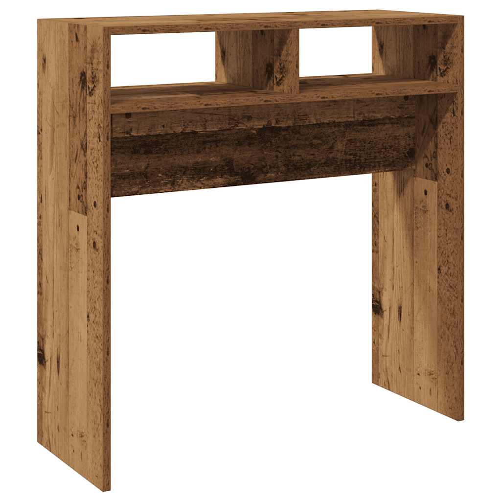 konsolbord 78x30x80 cm konstrueret træ antikt træ