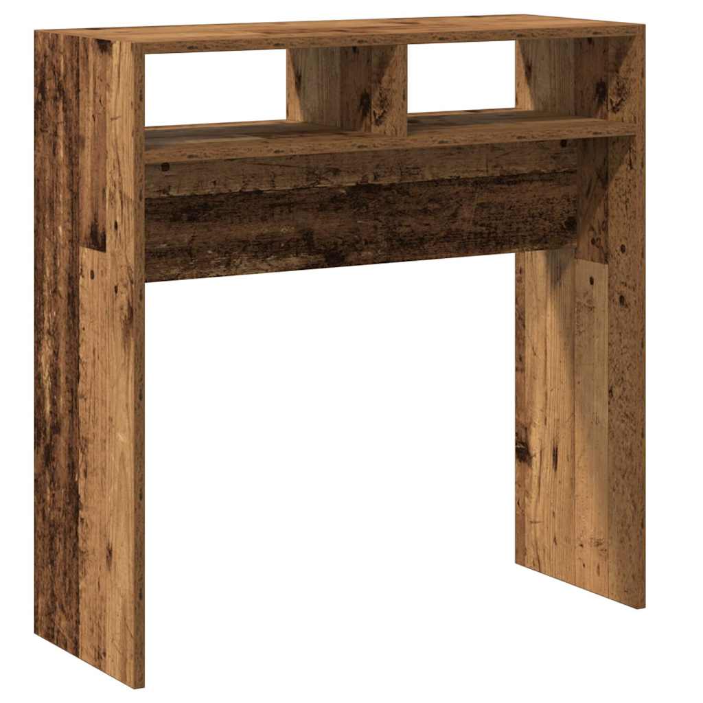 konsolbord 78x30x80 cm konstrueret træ antikt træ