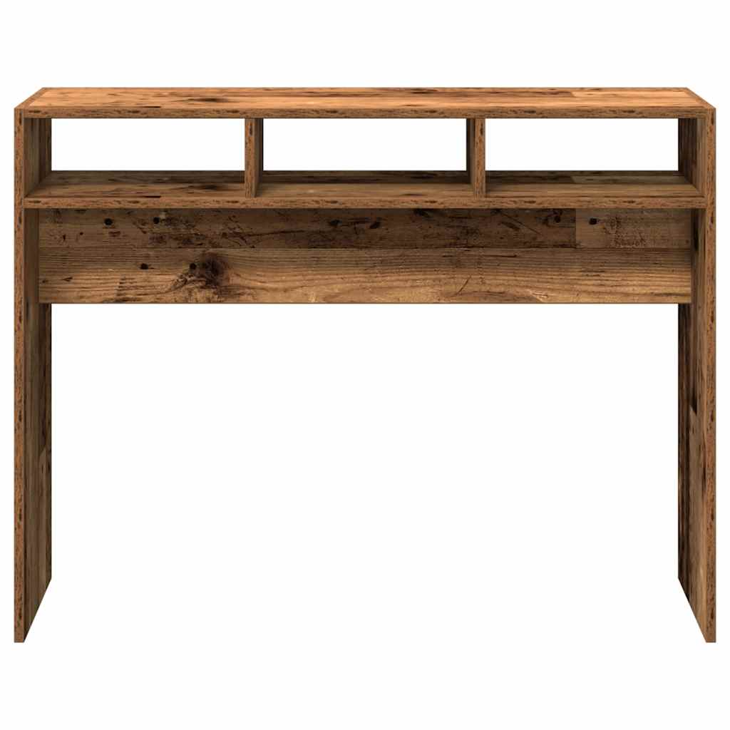 konsolbord 105x30x80 cm konstrueret træ antikt træ