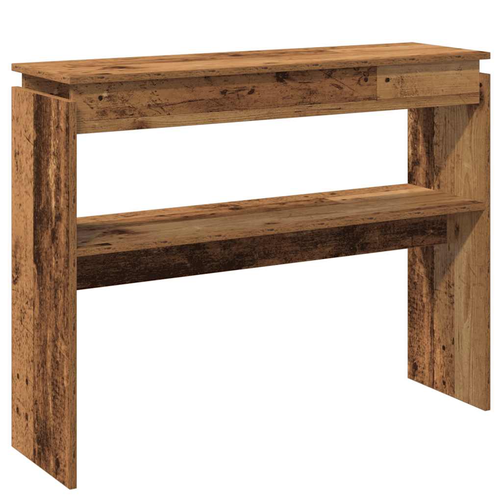 konsolbord 102x30x80 cm konstrueret træ antikt træ
