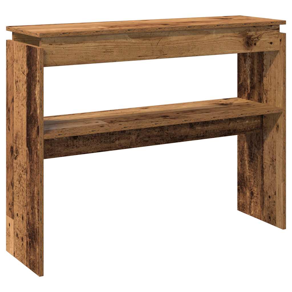 konsolbord 102x30x80 cm konstrueret træ antikt træ