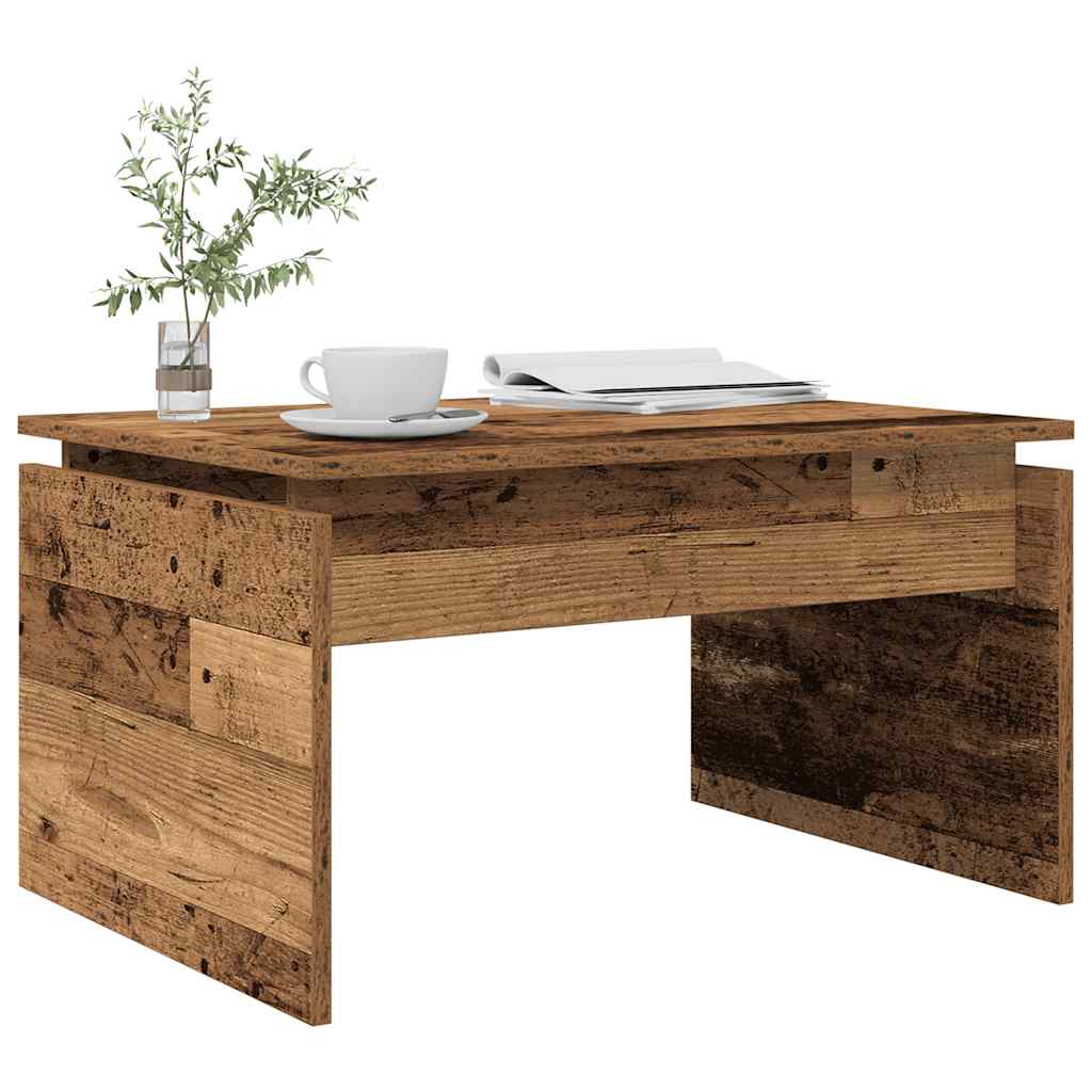 sofabord 68x50x38 cm spånplade gammelt træ