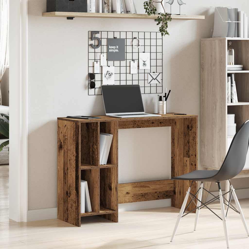 skrivebord 102,5x35x75 cm konstrueret træ antikt træ