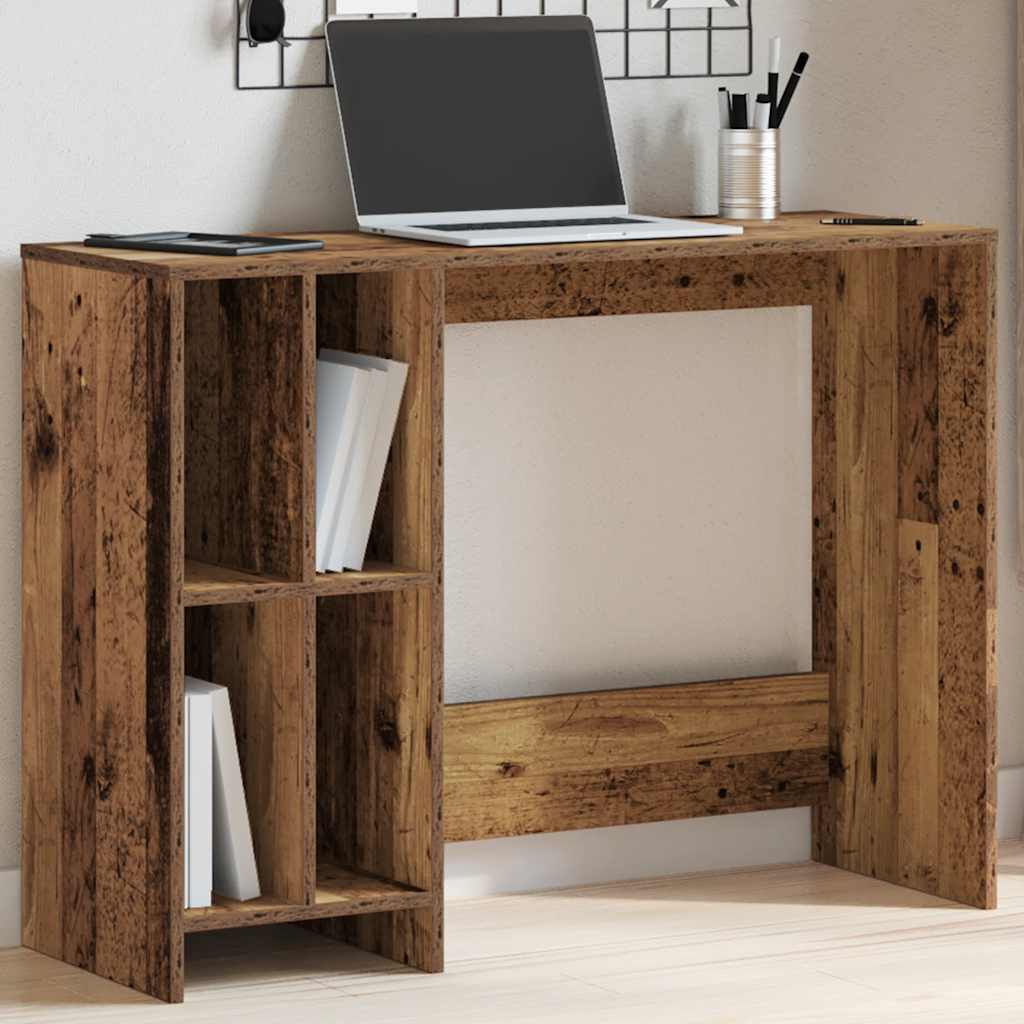 skrivebord 102,5x35x75 cm konstrueret træ antikt træ