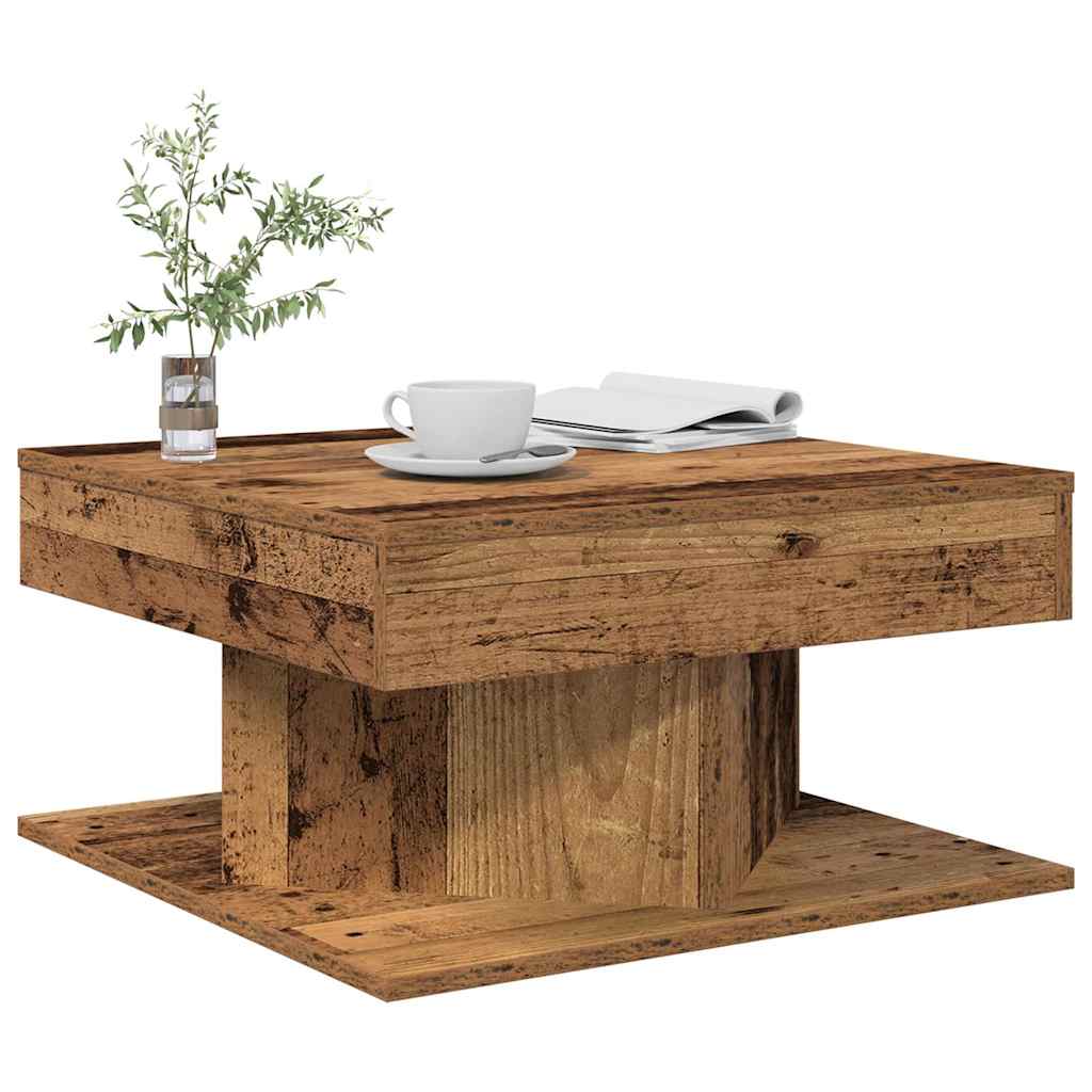 sofabord 55x55x30 cm konstrueret træ antikt træ