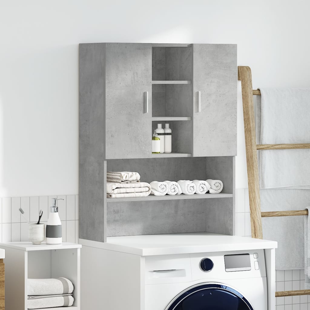 vaskemaskineskab 70,5x25,5x90 cm betongrå