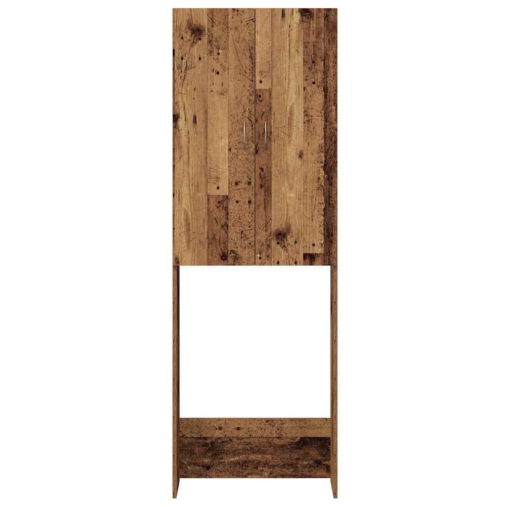 vaskemaskineskab 64x25,5x190 cm antikt træ