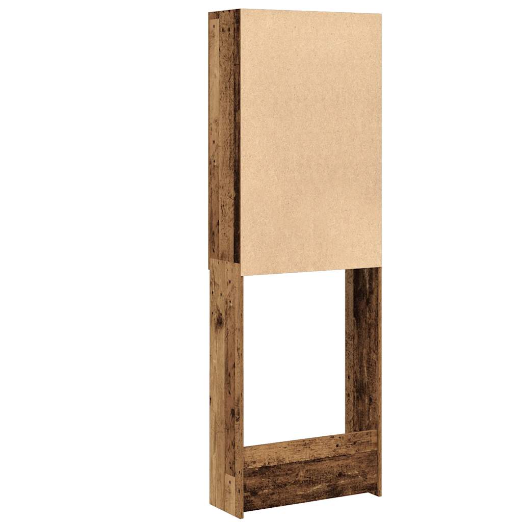 vaskemaskineskab 64x25,5x190 cm antikt træ