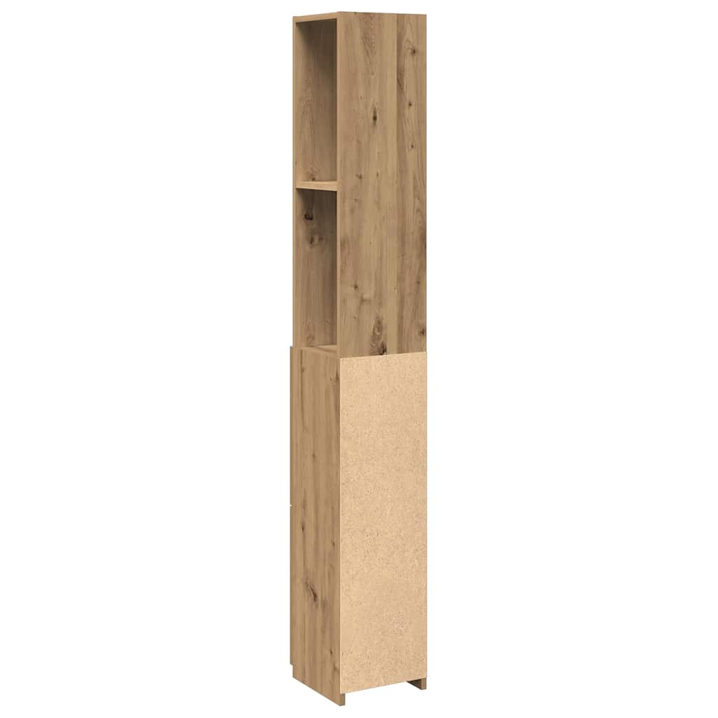 badeværelsesskab 25x25x170 cm konstrueret træ kunsteg
