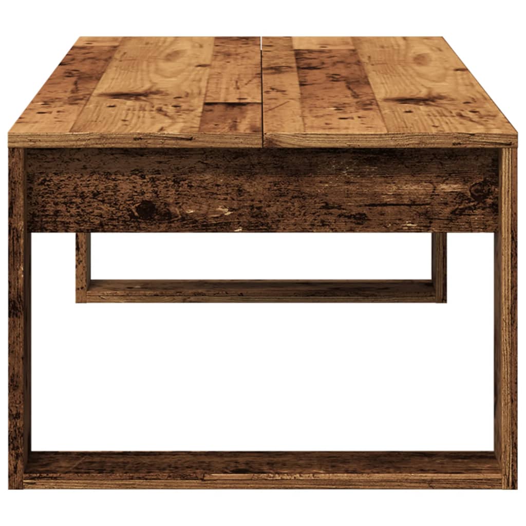 sofabord 102x50x35 cm konstrueret træ antikt træ
