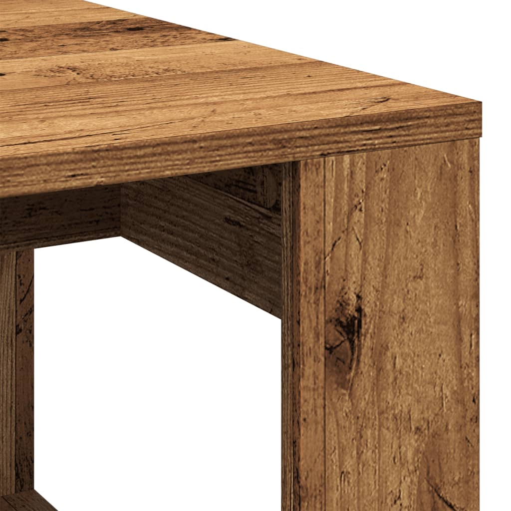 sofabord 102x50x35 cm konstrueret træ antikt træ