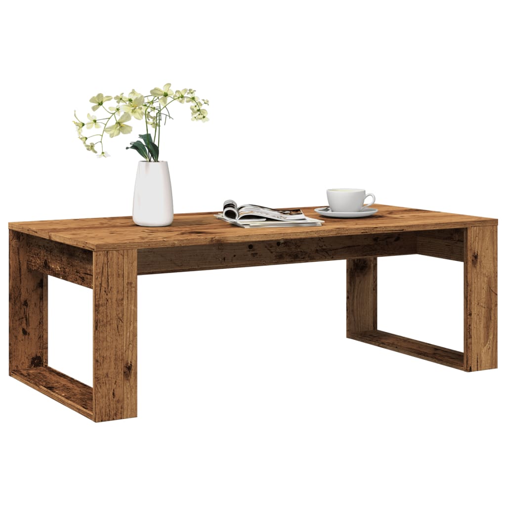 sofabord 102x50x35 cm konstrueret træ antikt træ