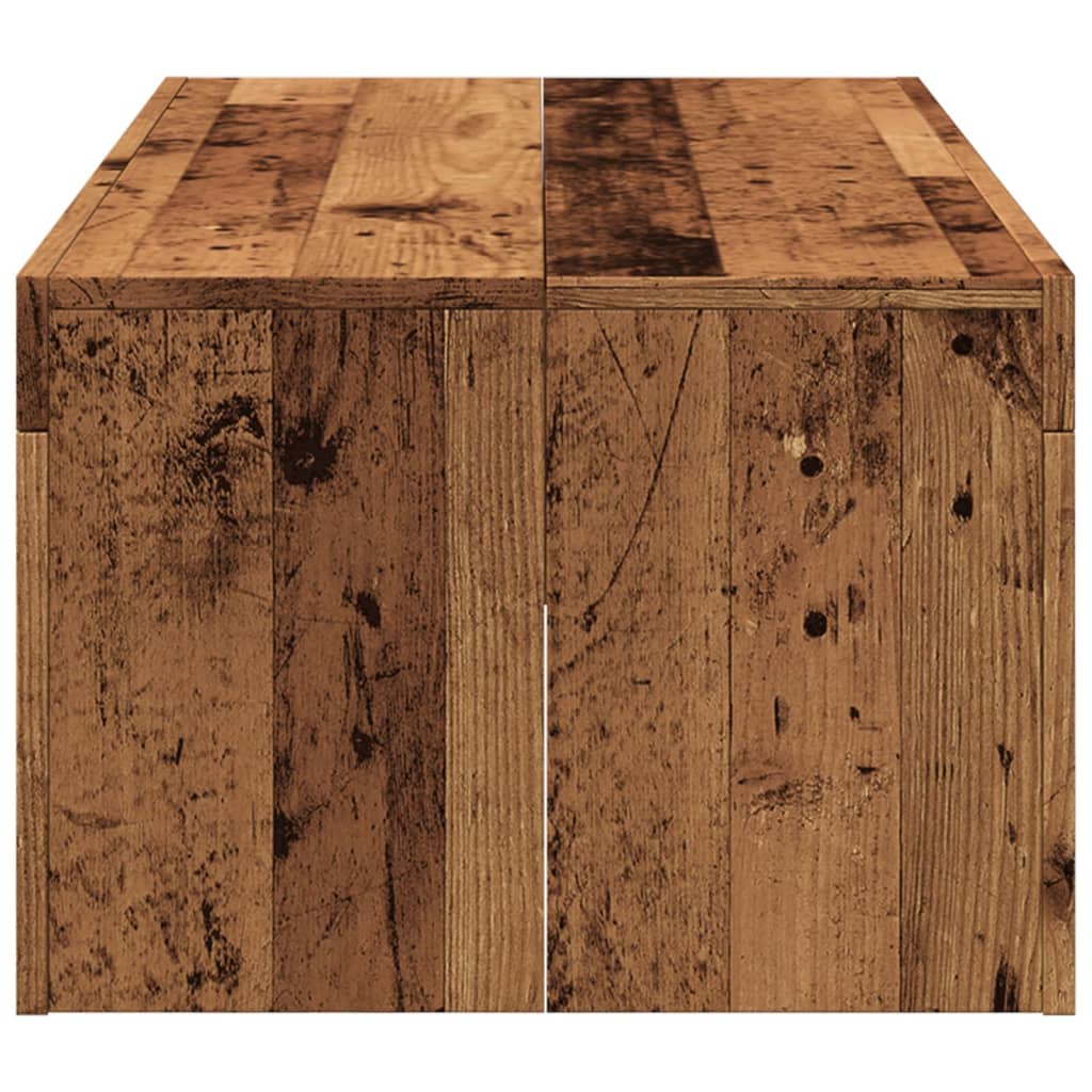 sofabord 102x50x35 cm konstrueret træ antikt træ
