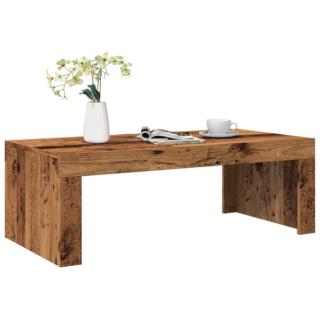 sofabord 102x50x35 cm konstrueret træ antikt træ