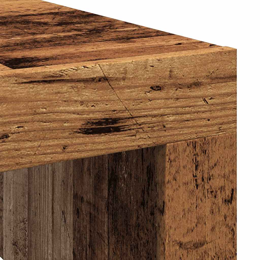 sofabord 100x100x35 cm konstrueret træ antikt eg