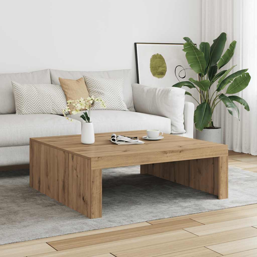 sofabord 100x100x35 cm konstrueret træ kunsteg