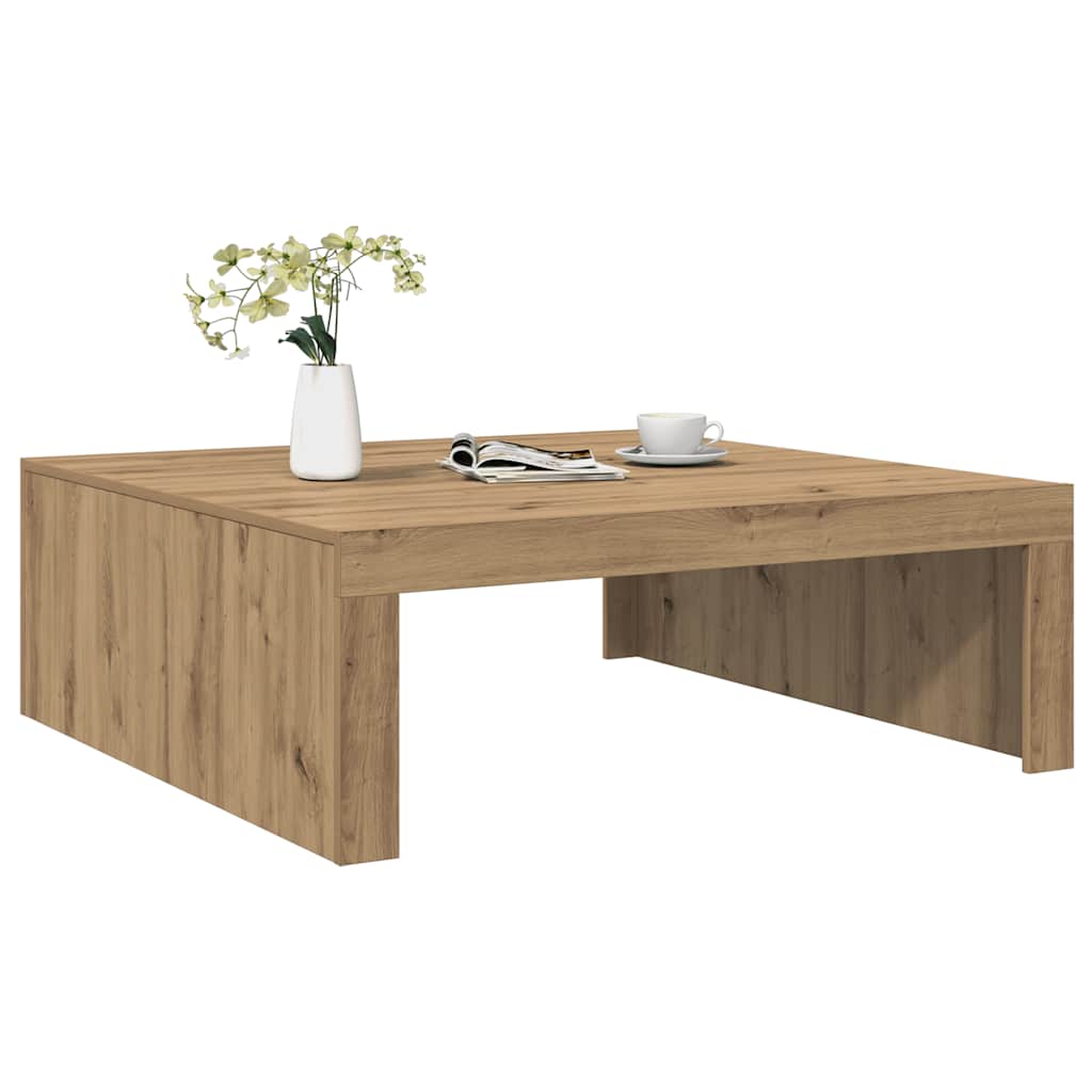 sofabord 100x100x35 cm konstrueret træ kunsteg
