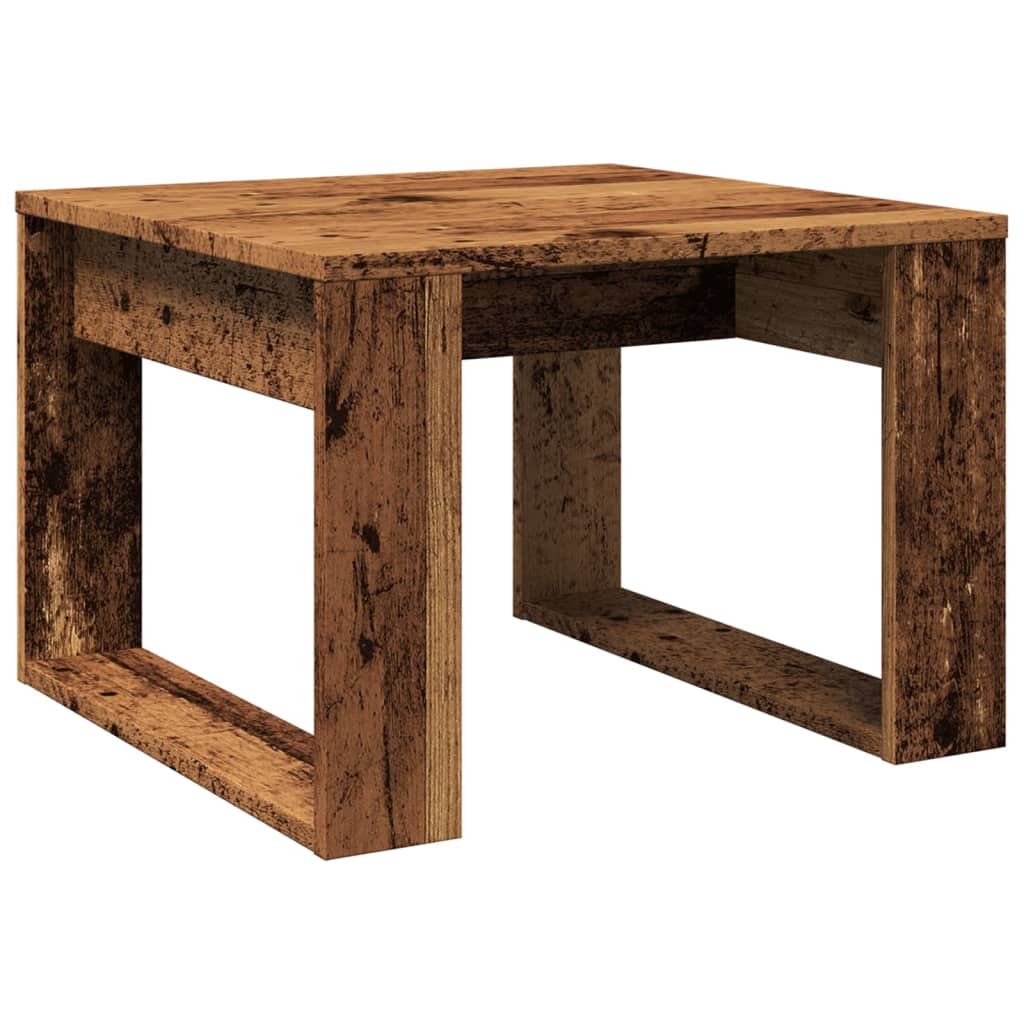 sidebord 50x50x35 cm konstrueret træ antikt eg