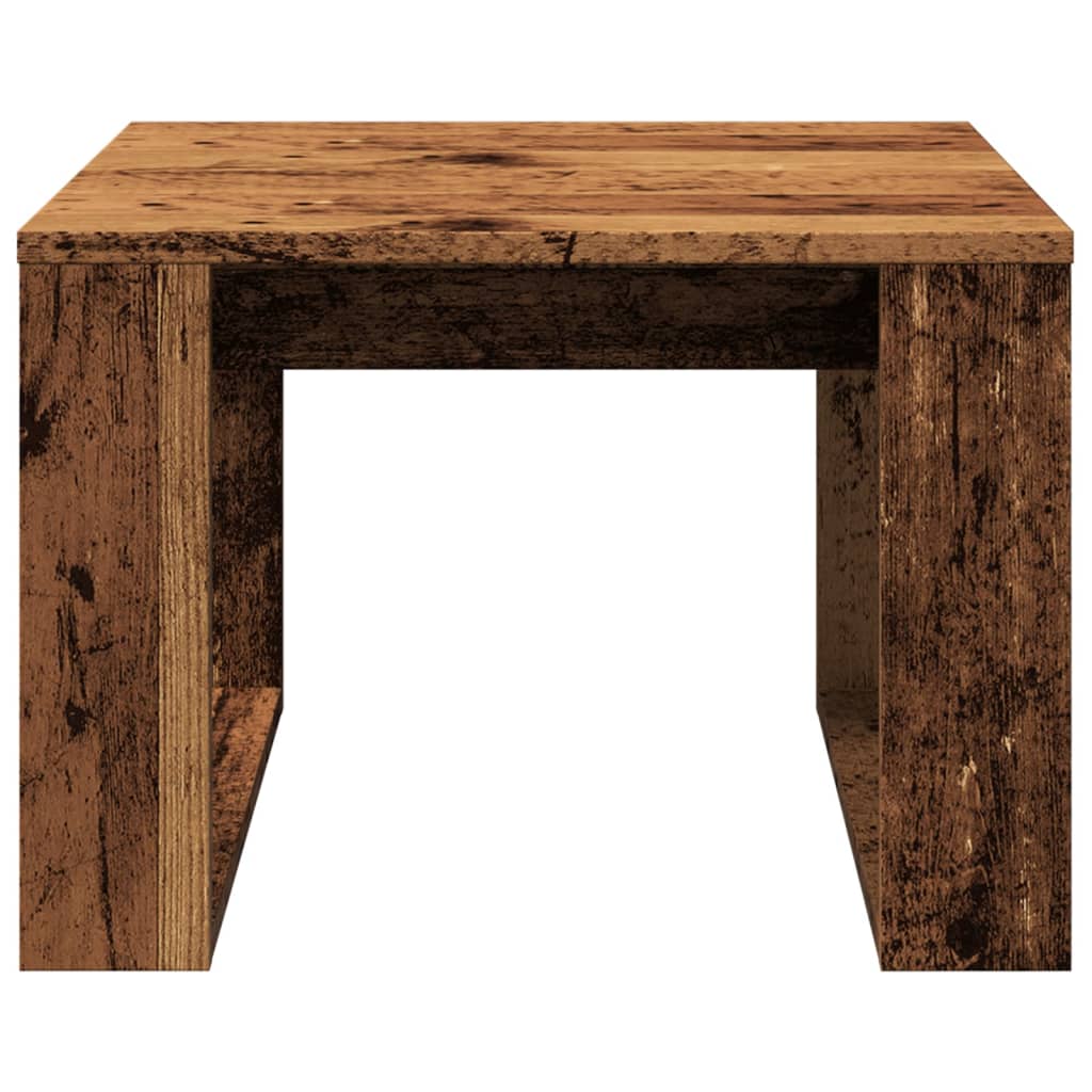 sidebord 50x50x35 cm konstrueret træ antikt eg