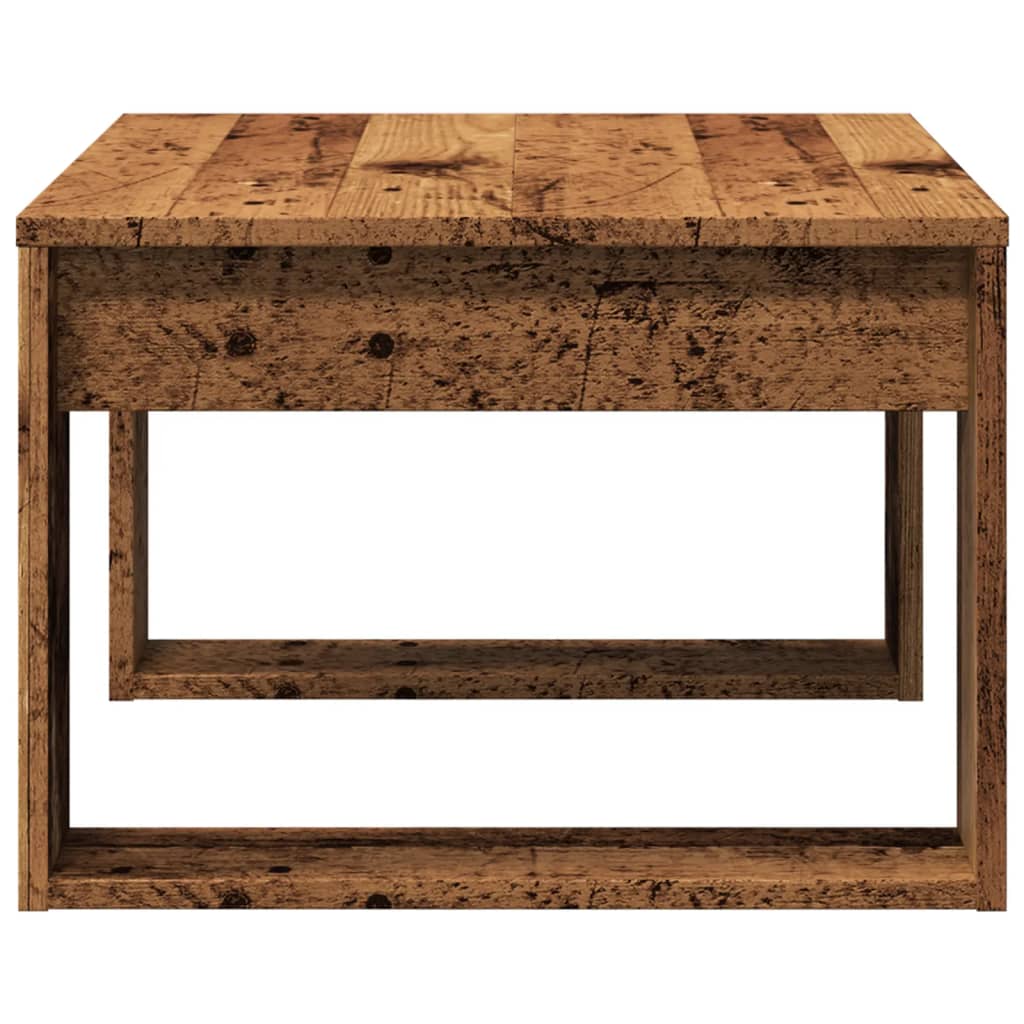 sidebord 50x50x35 cm konstrueret træ antikt eg