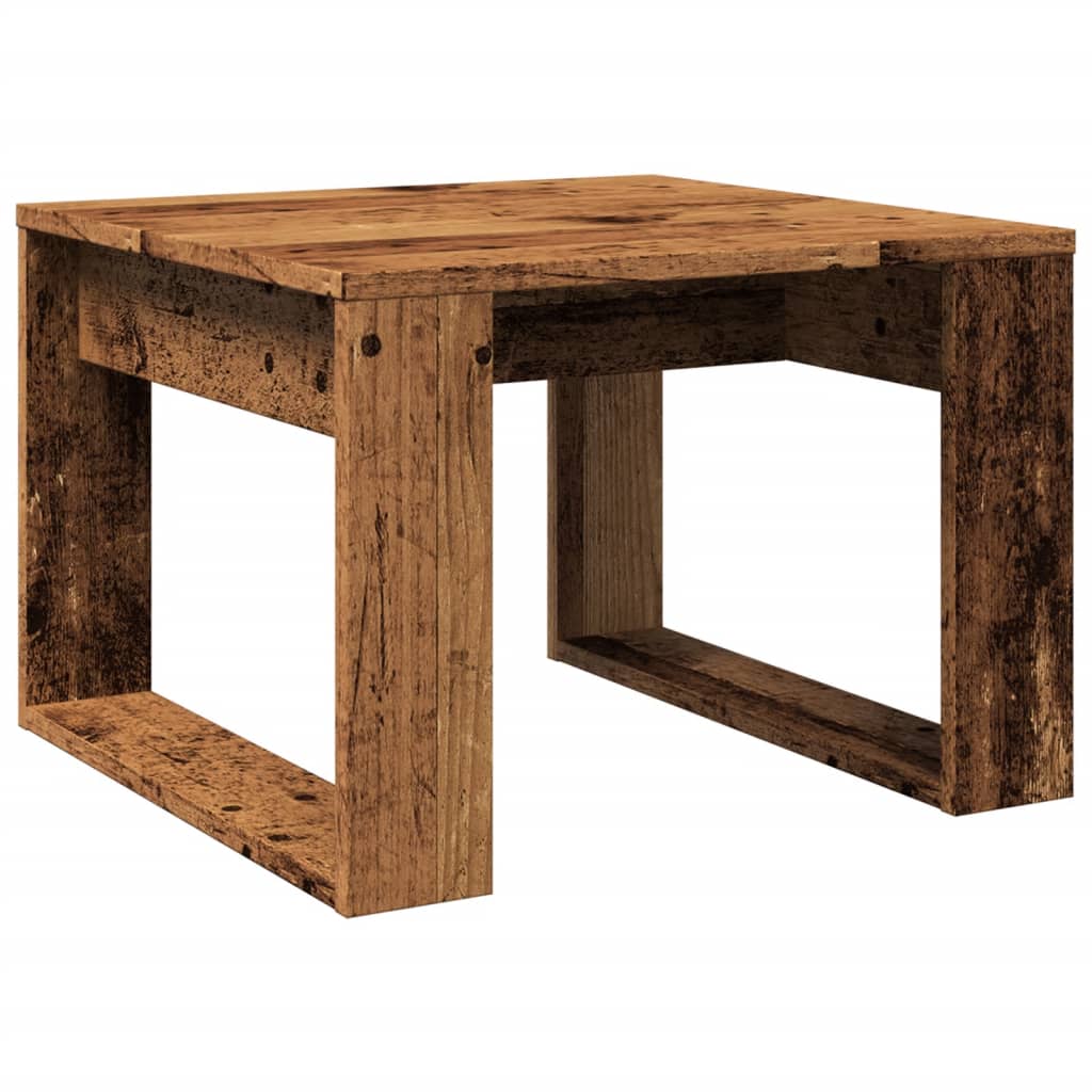 sidebord 50x50x35 cm konstrueret træ antikt eg