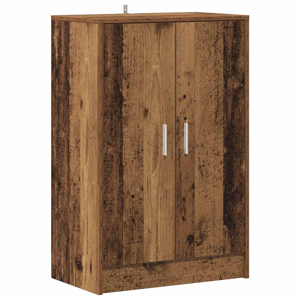 skoskab 60x35x92 cm konstrueret træ antikt eg