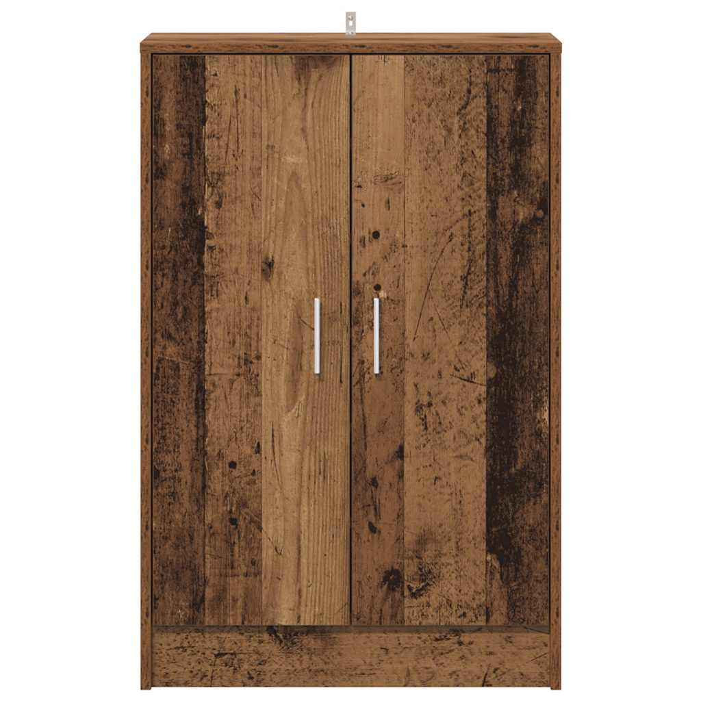 skoskab 60x35x92 cm konstrueret træ antikt eg