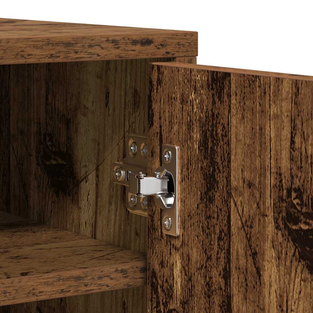 skoskab 60x35x92 cm konstrueret træ antikt eg