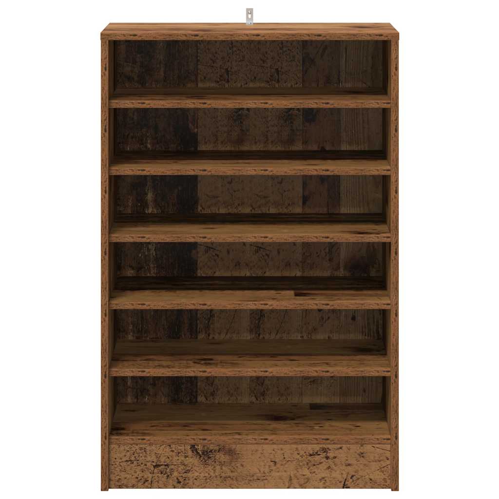 skoskab 60x35x92 cm konstrueret træ antikt eg