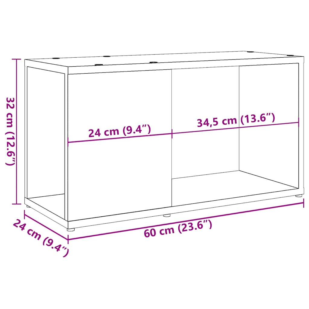 tv-bord 60x24x32 cm konstrueret træ kunsteg
