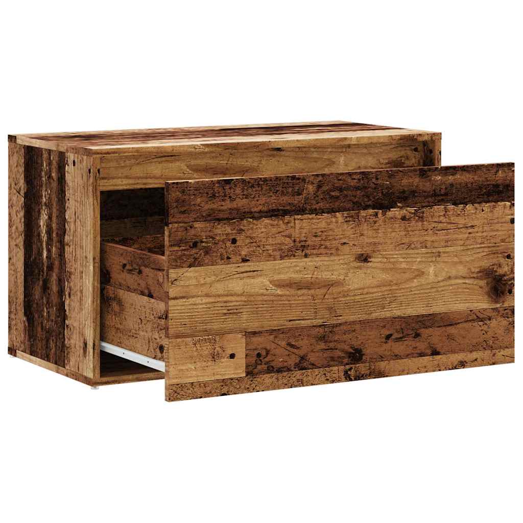 entrébænk 80x40x45 cm konstrueret træ gammelt trælook