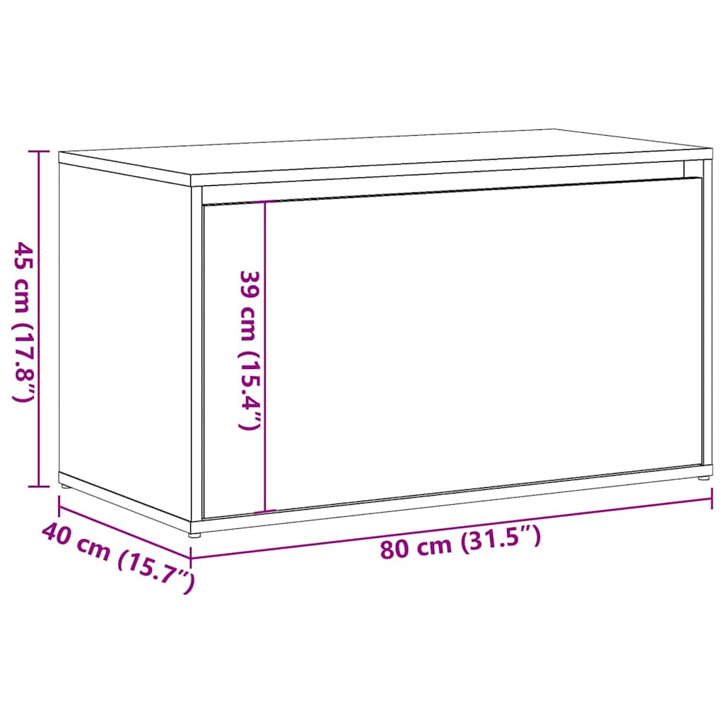 entrébænk 80x40x45 cm konstrueret træ gammelt trælook