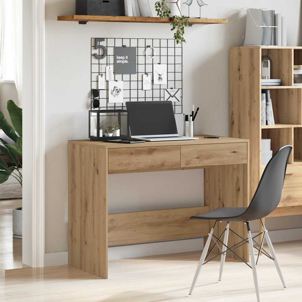 skrivebord 101x50x76,5 cm konstrueret træ kunsteg