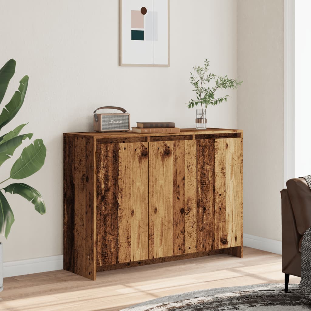 skænk 102x33x75 cm konstrueret træ antikt trælook