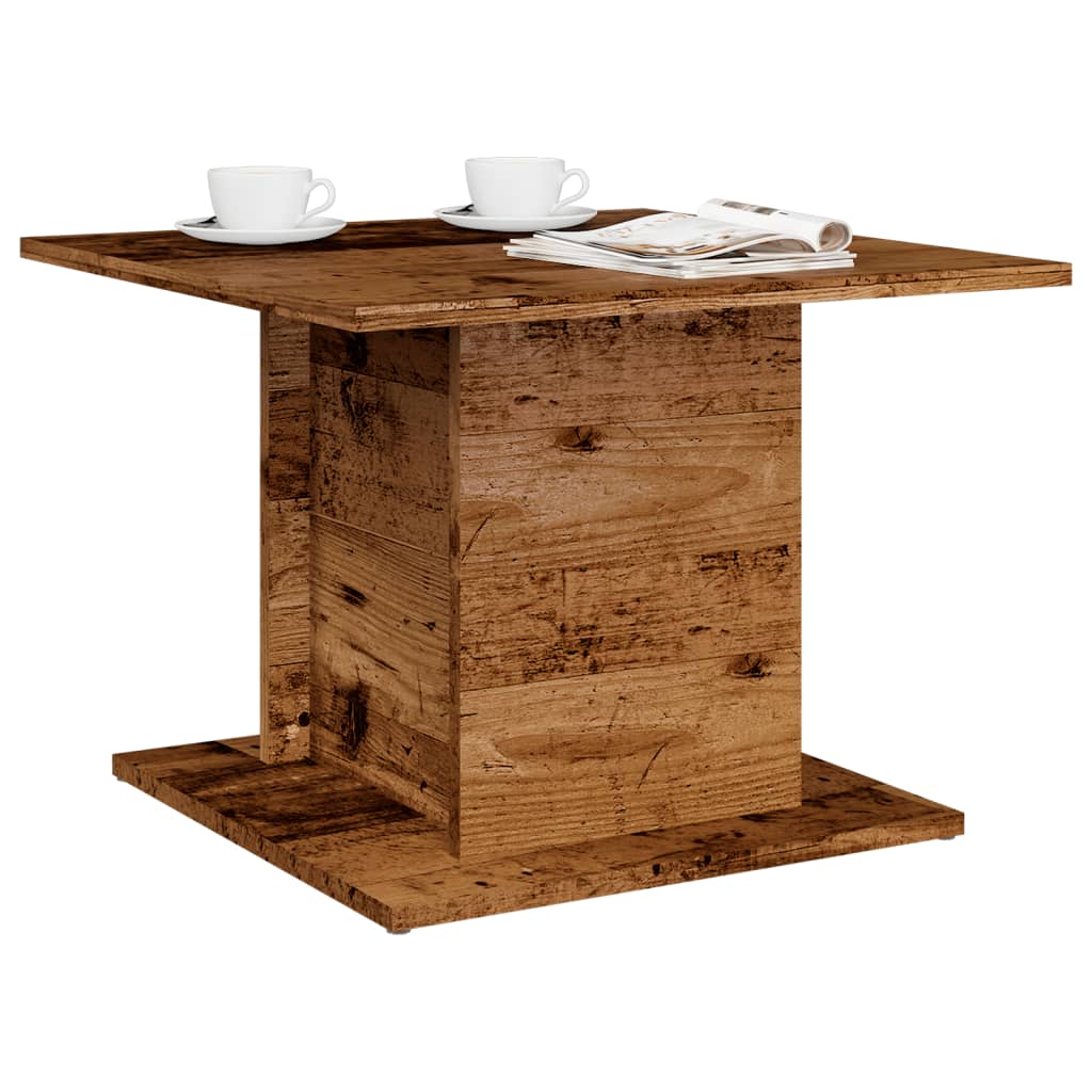 sofabord 55,5x55,5x40 cm konstrueret træ antikt trælook