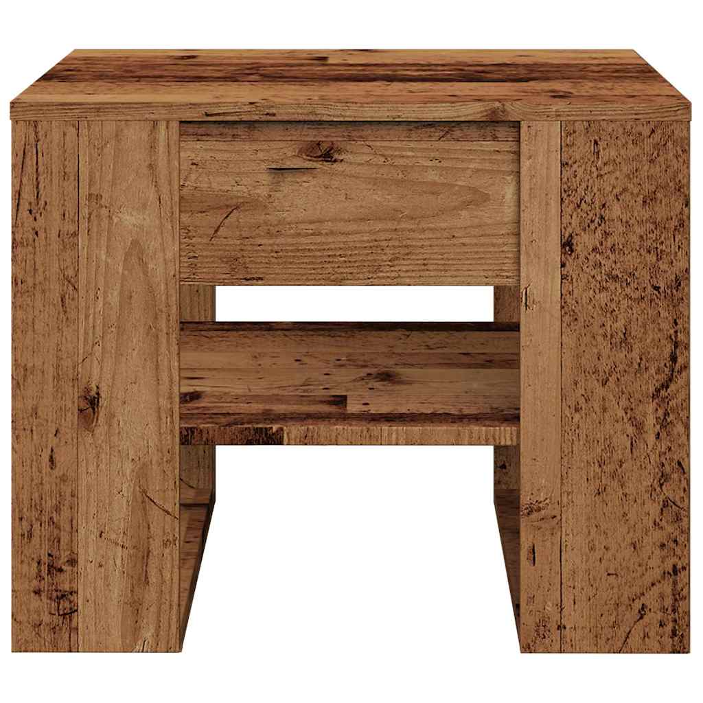 sofabord 55,5x55x45 cm konstrueret træ antikt træ
