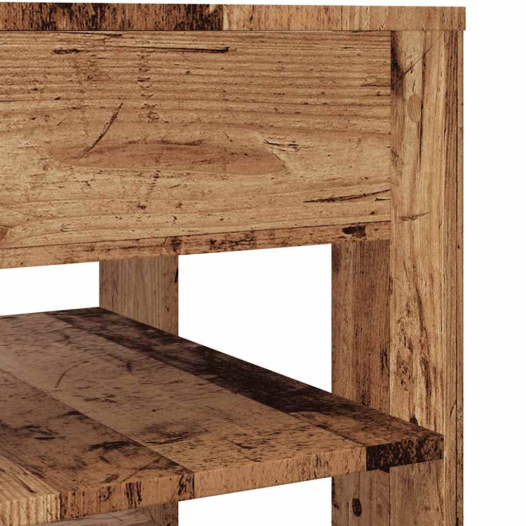 sofabord 55,5x55x45 cm konstrueret træ antikt træ