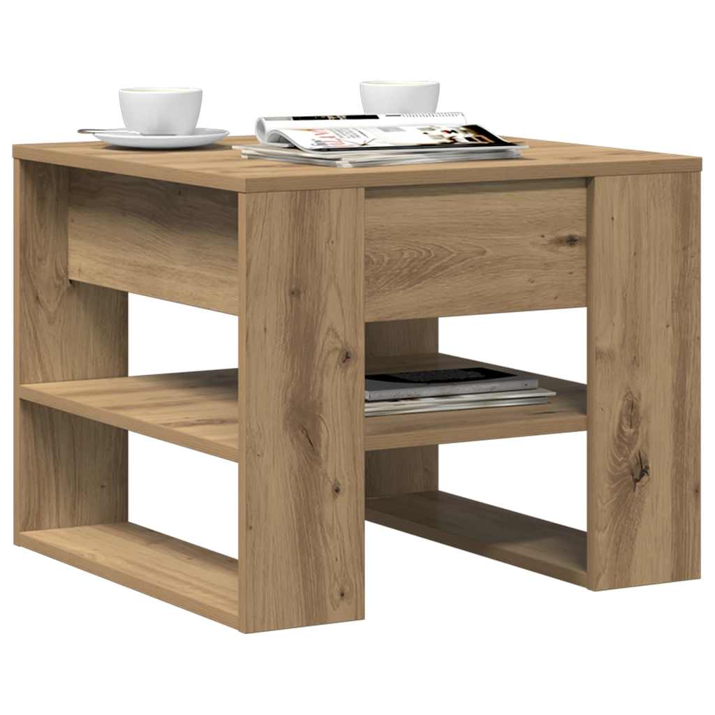 sofabord 55,5x55x45 cm konstrueret træ kunsteg