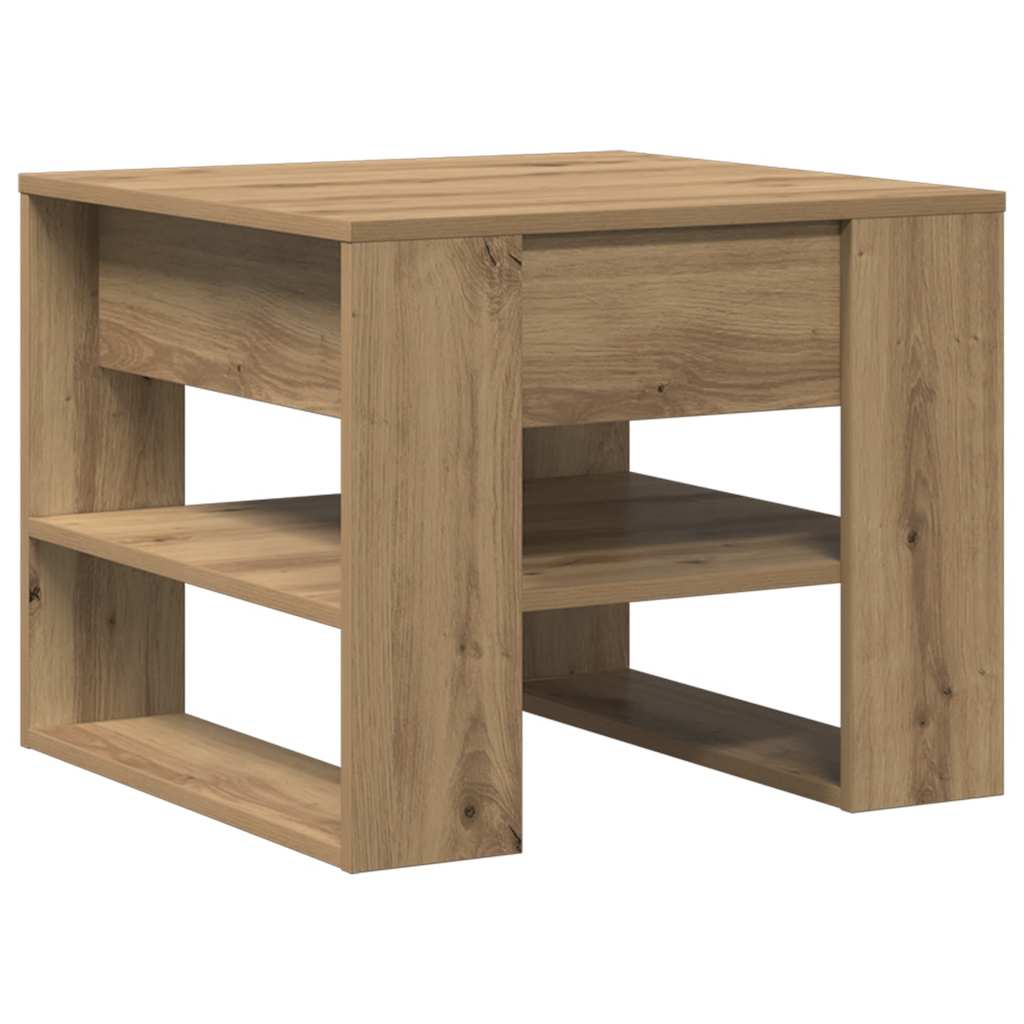 sofabord 55,5x55x45 cm konstrueret træ kunsteg