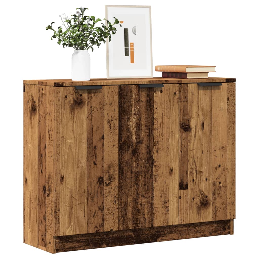 skænk 90,5x30x70 cm konstrueret træ antikt trælook