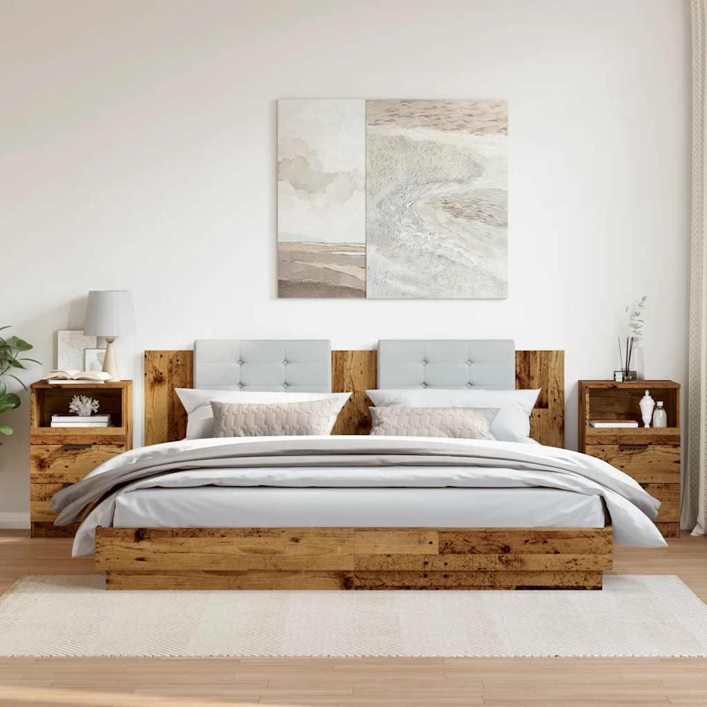 Bedside Cabinet 2 stk. Gammelt træ Small Engineered wood