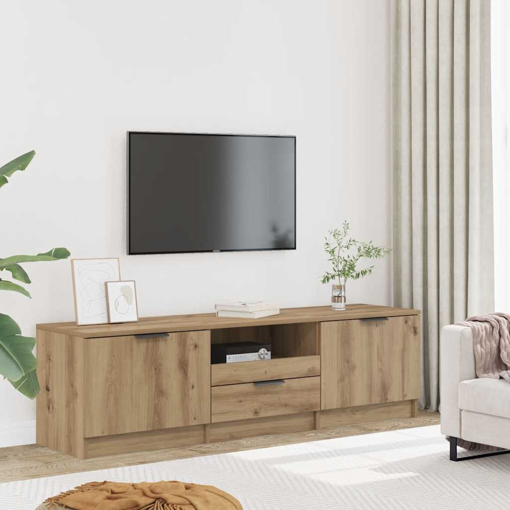 TV-skab håndlavet eg 140x35x40 cm konstrueret træ