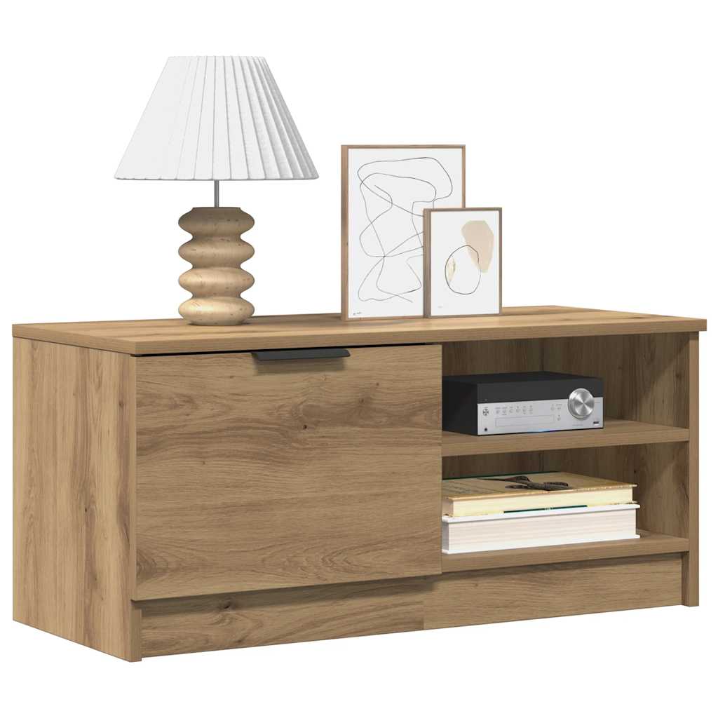 tv-bord 80x35x36,5 cm konstrueret træ kunsteg