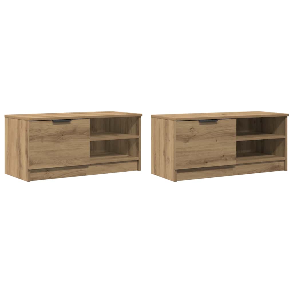 tv-borde 2 stk. 80x35x36,5 cm konstrueret træ kunsteg