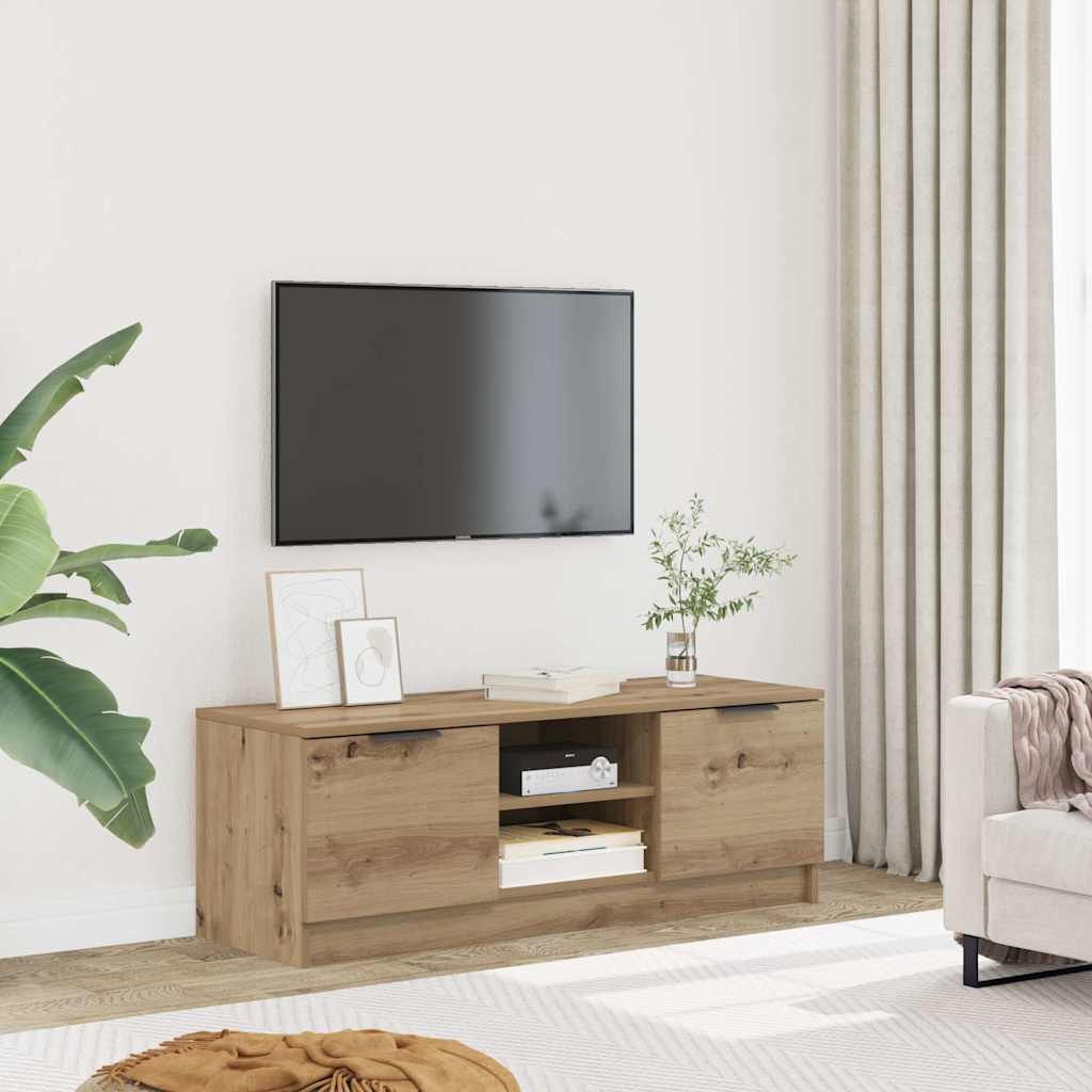 tv-bord 102x35x36,5 cm konstrueret træ kunsteg