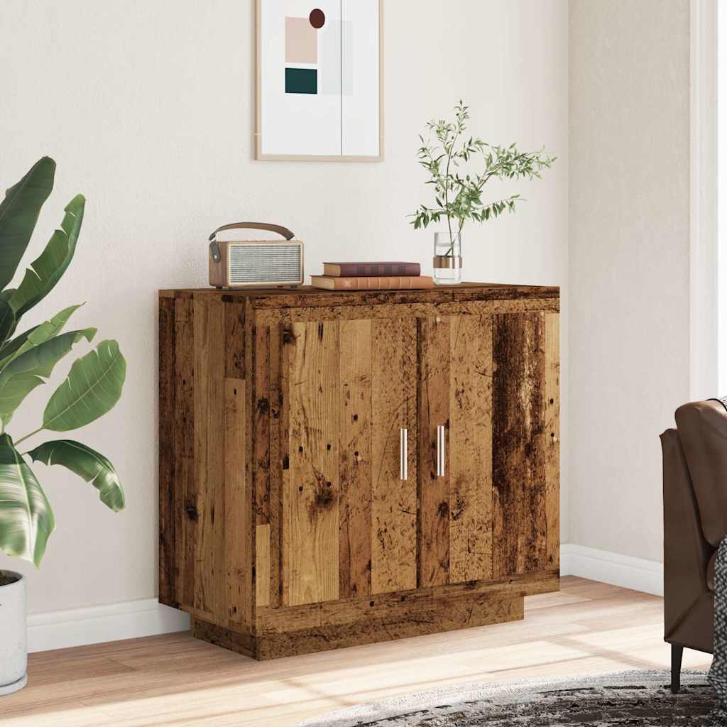 skænk 80x40x75 cm konstrueret træ gammelt trælook