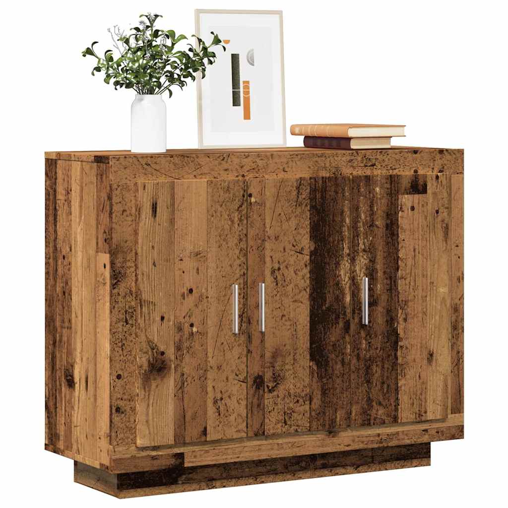 skænk 92x35x75 cm konstrueret træ gammelt trælook