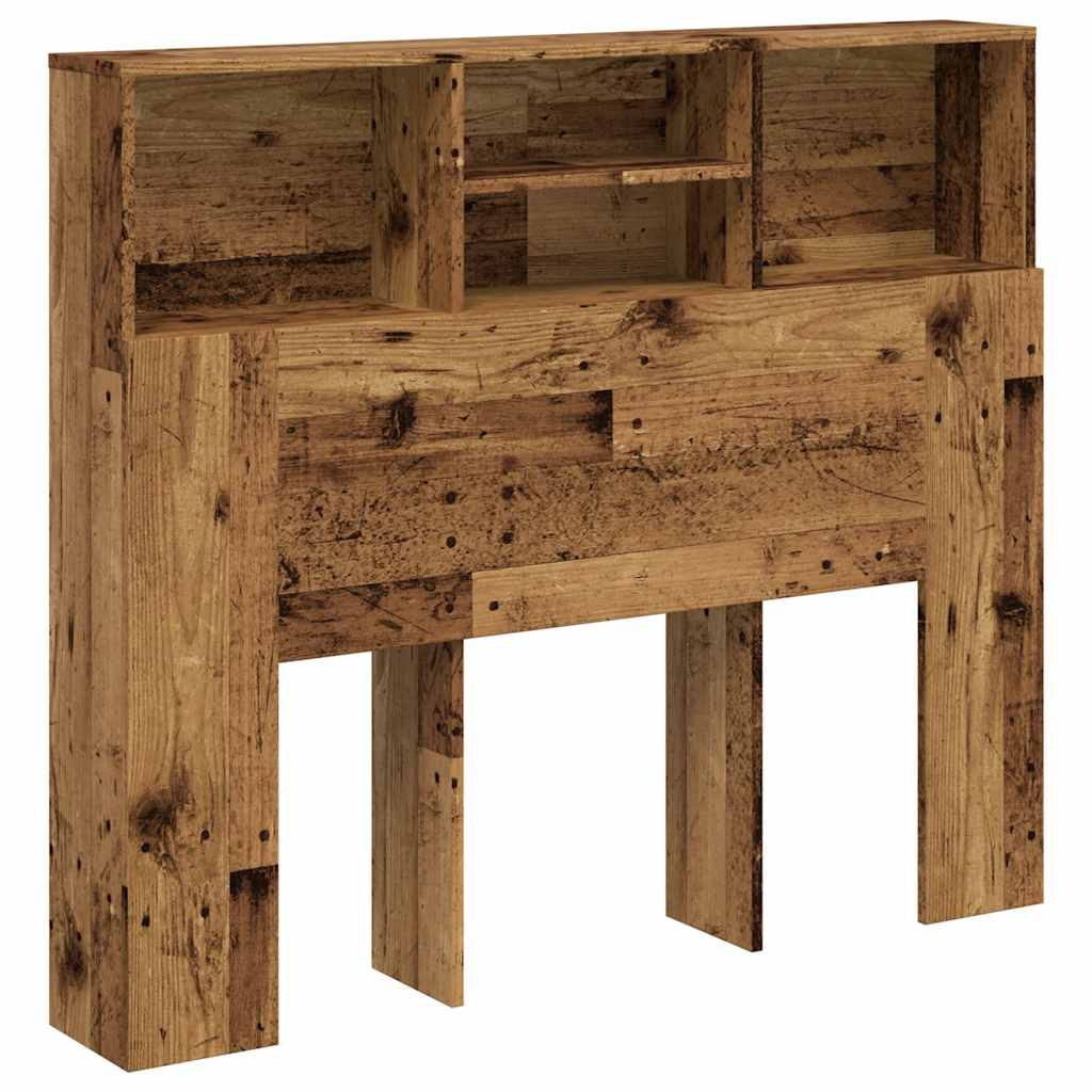 sengegavl med opbevaring 120x19x103,5 cm konstrueret træ