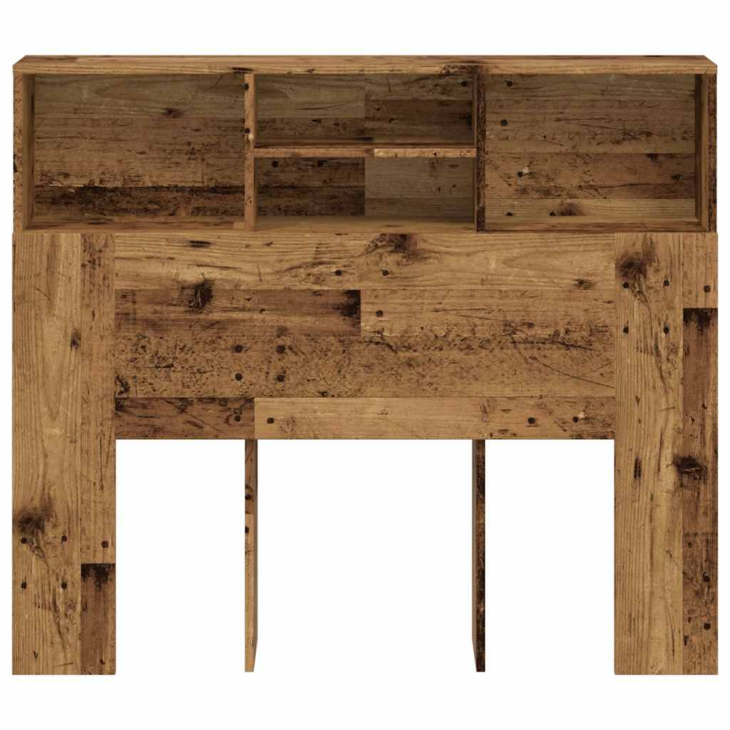 sengegavl med opbevaring 120x19x103,5 cm konstrueret træ