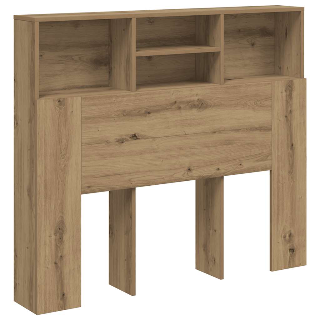 sengegavl med opbevaring 120x19x103,5cm konstrueret træ kunsteg